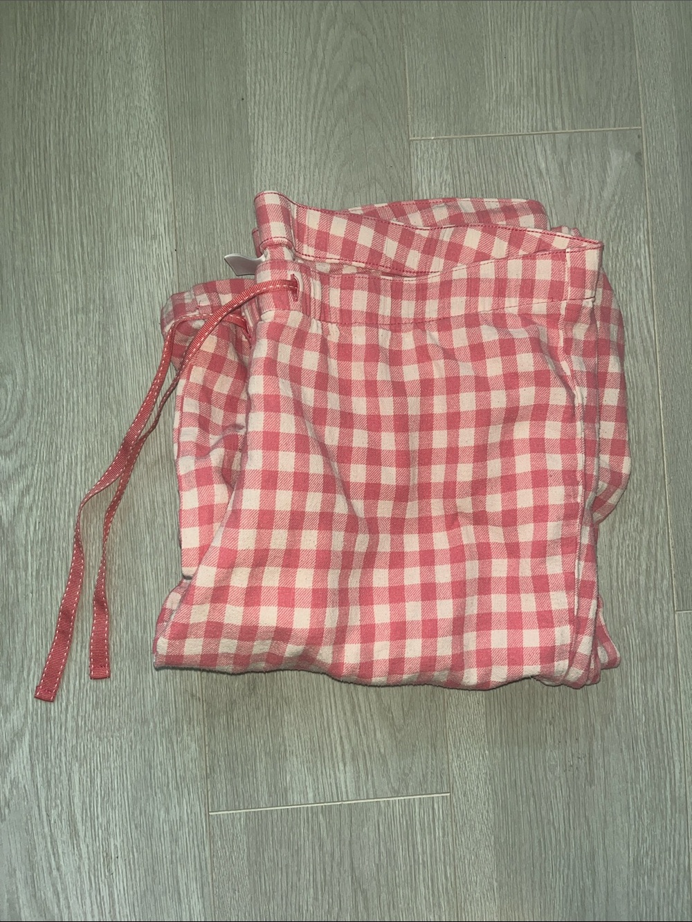 Pink Gingham Drawstring Pajama Pants